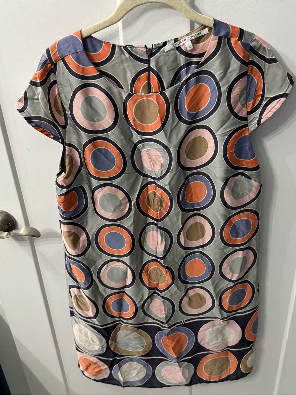 Collective Concepts Mod Geometric‎ Circle Print Tunic Dress Size L
